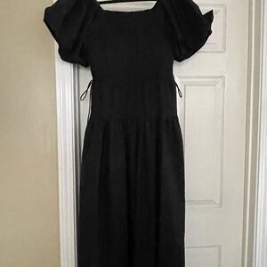 Entro Black Puff Sleeve Maxi Dress for Wedding Guests